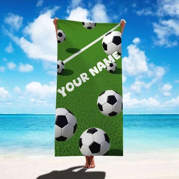 Super soft cartoon soccer towel highly absorbent, large size children adults - perfect for beach, home, and bathroom 26Y0421