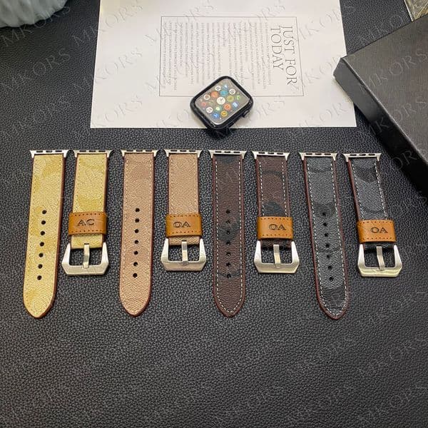 Luxury Unisex Leather Watch Band Strap for Apple iWatch Series 11 10 46mm 42mm Ultra 2 Se 9 8 7 6 5 4 3 Quick Release Bracelet Watchband Wristband 38mm 40mm 41mm 44mm 45mm 49
