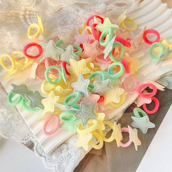 10pcs Girls Crown Butterfly Children Hairbands No Harm Hair Cartoon Towel Rope Ponytail Holder Kids Mini Rubber Band Headwear ddmythur