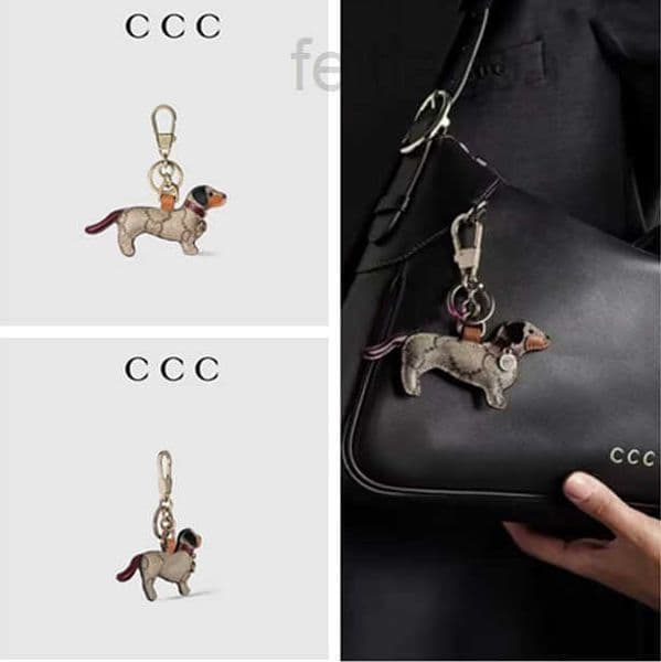 Designer Keychain GGs Luxury Top Grain Leather Pet Dog Keychains - Perfect Car Charm u0026 Bag Accessory Best Christmas Gift