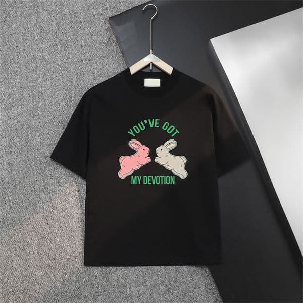 Spring new style hort-sleeved T shirt round neck cotton fabric women's and men's high-quality T-shirt Color black white Size s-2xl R6420p22