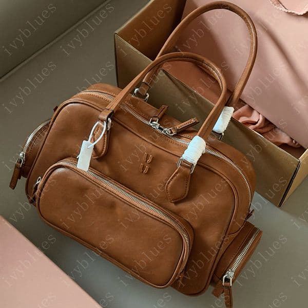 Genuine Leather Shoulder Bag For Women Pocket Nappa Cowhide Luxury Designer Handbags Fashion Vintage Bag Daily Purse