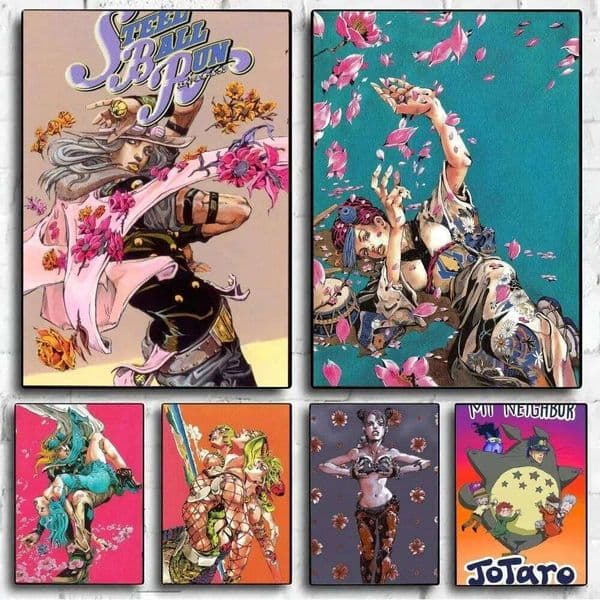 Anime JoJo's Bizarre Adventure No Framed Kraft Club Bar Paper Vintage Poster Wall Painting Bedroom Study Stickers 26L0421