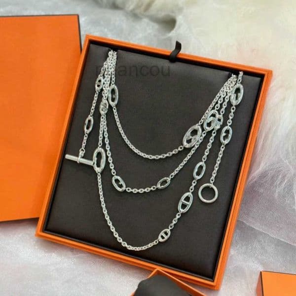 Designer Necklaces womens necklaces for woman luxurious Pendants necklace jewelry fashion highend S925 silver H Brand bag with full diamonds necklace 019