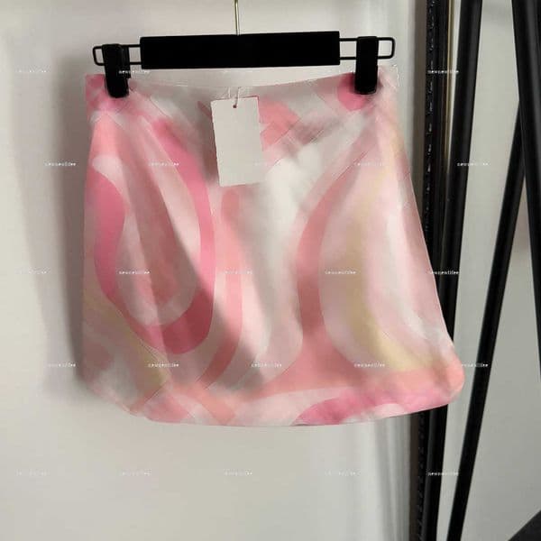 Luxury short women dress Summer lady dresses women designer clothes Irregular color blocked printed high waisted skirt A1398X02N149