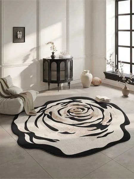 Luxury Designer VIKAMA Luxury Floral Carpet For Living Room art Bedroom Side Of Bed - Winter Autumn Warmth And Insulation Home Decoration Shipping 6