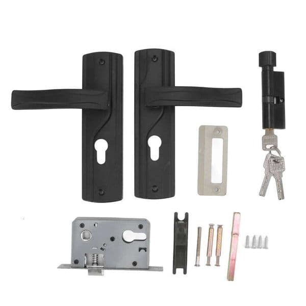 Handle Manganese Steel Silent Bearing Universal Door Lever Lock Set with Keys for Home Bedroom Black 26Y0421