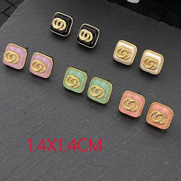 Never Fading Square Ear Stud Earrings Eardrop Crystal Pearl Copper Stamp Letter Earring Fashion Womens Elegance Wedding Party Jewelry Accessories