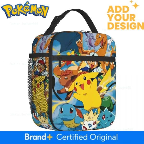 Pokemon Lunch Bag Pikachu Portable Lunch Box Women Picnic Print Cooler Bag Fashion Waterproof Thermal Lunch Bags