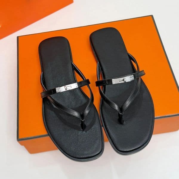 Palladium plated buckle Miss sandal luxury calfskin Mini style interlaced silhouette Minimalist womens sandals Womens Classic Buckle Shoes slide 35-44
