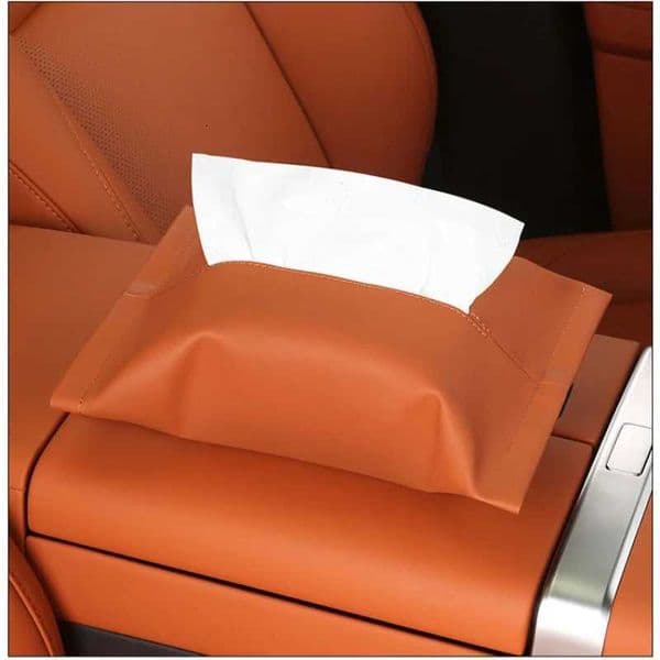 Leather Car Dashboard Sunshade Holder Seat Back Hanging Tissue Bag Automobile Armrest Box Organizer C260421