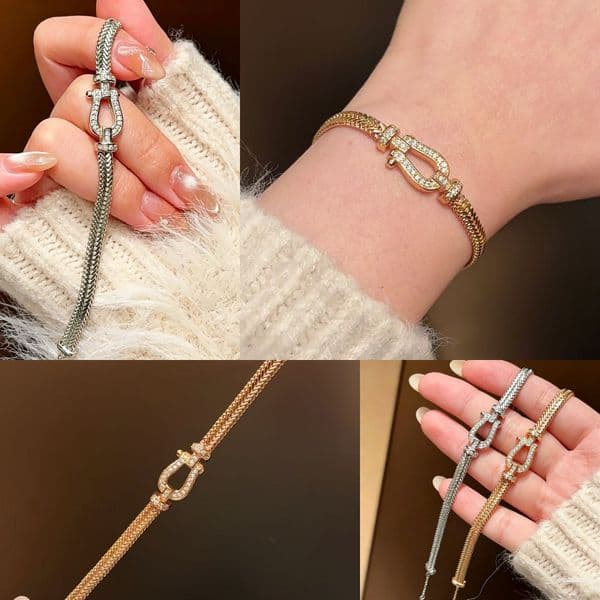 bracelet designer for women bracelet luxury jewelry Skin-Friendly Horseshoe Bracelet Adjustable Herringbone Bracelet designer bracelet women jewlery armband