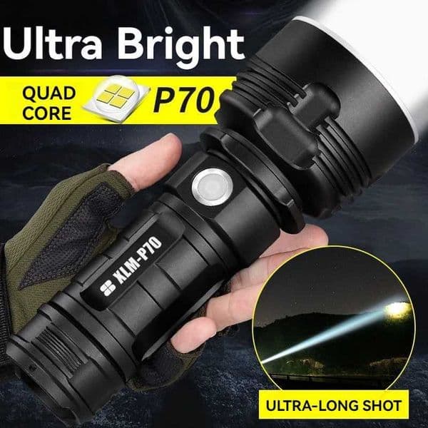 High Power XHP70 D Flashlight Tactical Torch USB Rechargeab Lantern Waterproof Lamp Ultra Bright Lantern For Cam OutdoorT260421