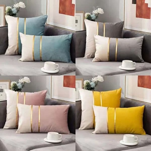 Designer cushion Nordic light luxury pillow cover Dutch velvet headboard cushion cover velvet sofa pillow cover waist pillowcase wholesale