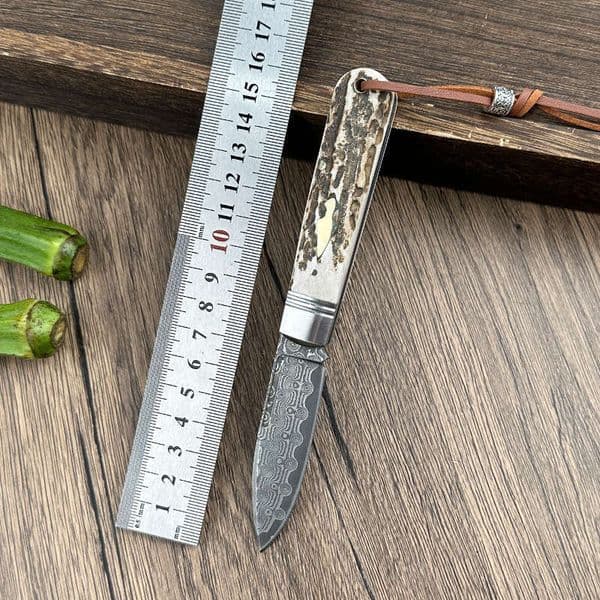 In-Stock High-Hardness Damascus Steel Folding Convenient Outdoor Multi-Functional Knife, Fruit Knife Outdoor Equipment