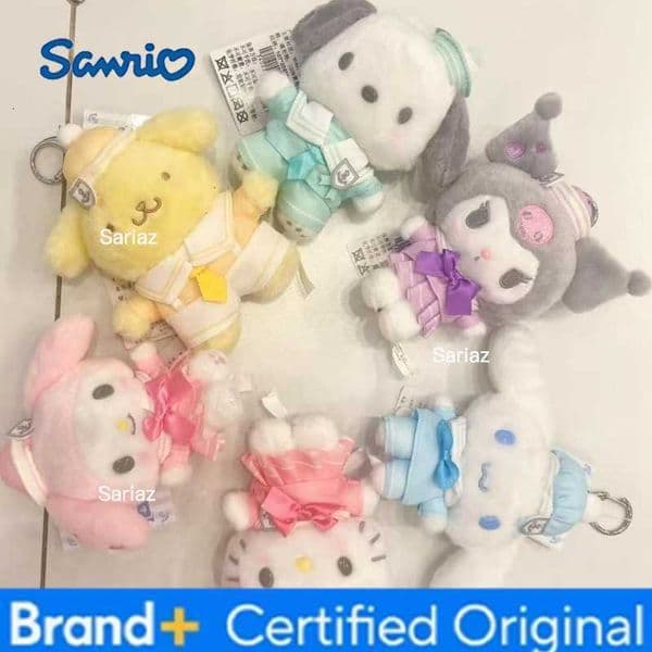 Sanrio Sailor Character Series Plush Toy Pendant Cinnamoroll Pompompurin Kuromi Plush Stuffed Doll Hello Kitty backpack charm H260421
