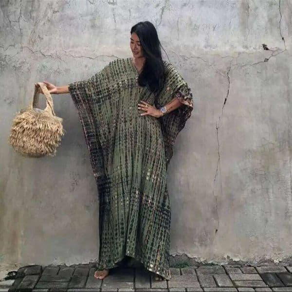 Women Beachwear Long Beach Coverups Kaftan Casual Caftan Dress Swimwear Cover Ups