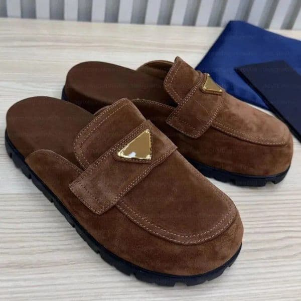 Designer Slippers Buckle Clogs Sandale Ashton Clog Loafers High Quality Fur Suede Fall Summer Beach Flats Sandals GenuineAA