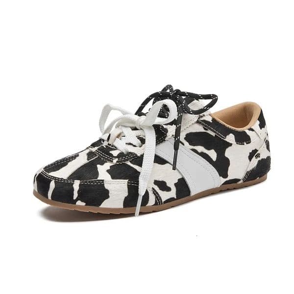 AIYUQI Womens Flat Shoes 2026 Genuine Leather And Horse Hair Female Sneakers Large Size Lace-up Shoes For Women 260422