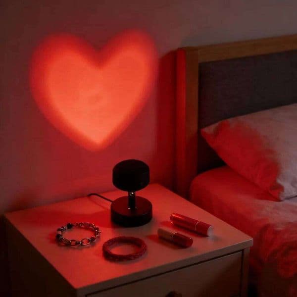 1 Piece Romantic Heart-Shaped LED Projector Light USB Powered Photography Background Party Bedroom Decor Ideal for Christmas