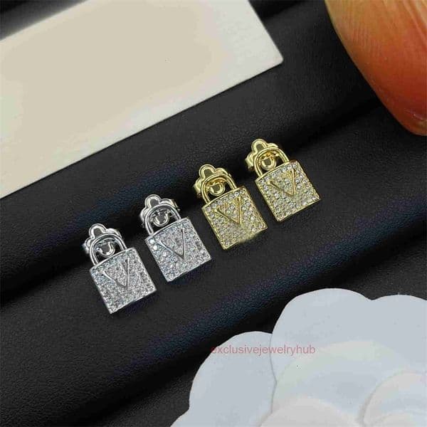 Louise lousi lvness lvs earring Designer Earrings Luxury Diamond Lock Letter Charm Gold Silver Plated Stud For Women Men Jewelry Birthday Love Gift