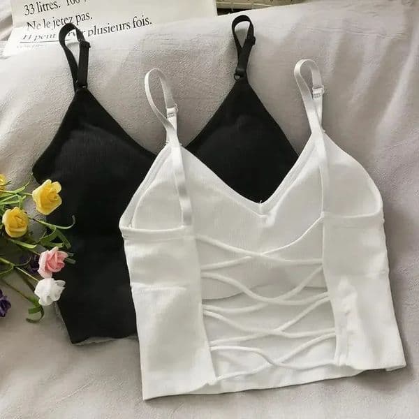 Womens Tops Sexy Tank Top Women Built in Bra Solid Color Camis for Crop Off Shoulder Sleeveless Camisole 2024 260420BANJIA