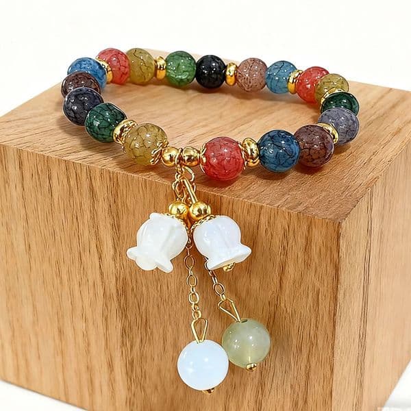 Jade Beads Bracelets Natural Jewelry Bangle Carved Gemstone Charm Amulet Talismans Vintage Accessories Gifts for Women 260422
