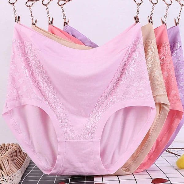 Women's Panties High Waist Large Size Middle-aged Briefs Plus Underwear Breathable Interior Lingerie Soft XL-4XL