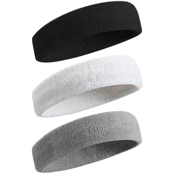 3pcs Sweatproof Sports Headbands for Men and Women - Moisture-wicking Sweatband for Tennis Basketball Running Gym Workout S260420
