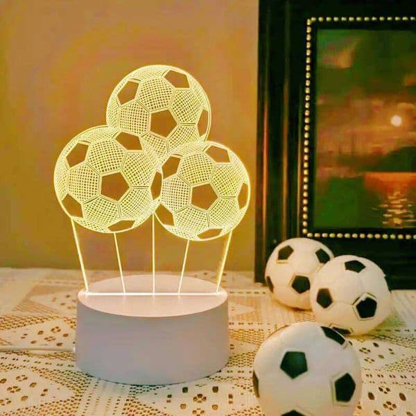 3D football USB plug bedroom bedside creative desk lamp sports enthusiast gift decoration night light