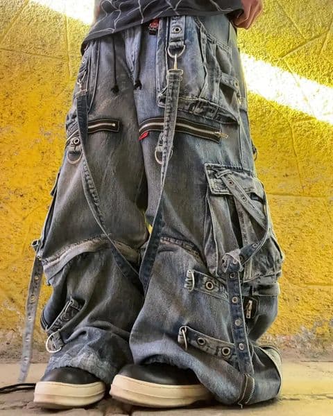 Streetwear Heavy Jeans Y2K Clothing Men Women Hip Hop Retro Pockets Baggy Cargo Pants Baggy Jeans Low Rise Wide Leg Trousers 260421