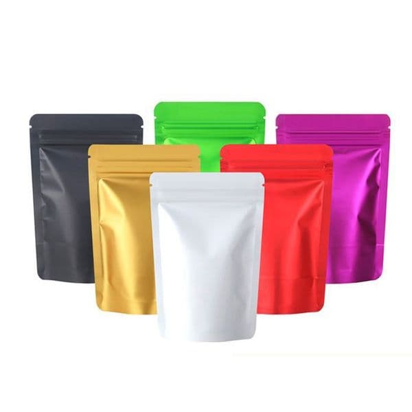 Matte Colored Stand Up Self seal Foil Pouches Aluminum Foil Standing Bag Food Storage Stand Up Zipper Bags Wholesale LX6561