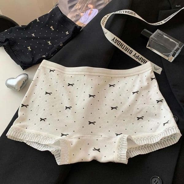 Women's Panties Fashion Bowknot Seamless Shorts High-stretch Mid Waist Safety Short Pants Breathable Briefs Women