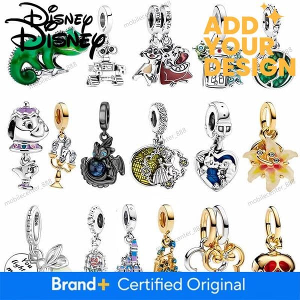 Designer Disney Hot Selling Disney 925 Sterling Silver Stitch Beauty And The Beast Pendant Beads For Original Bracelet, Female DIY Party Gifts Luxury