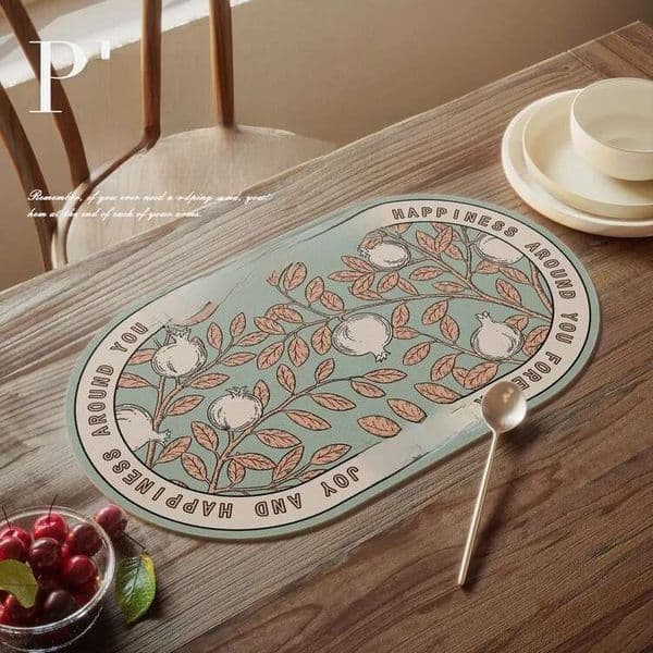 American table high-end light luxury thermal insulation anti-scalding western dining mat, waterproof and oil-proof leather placemat