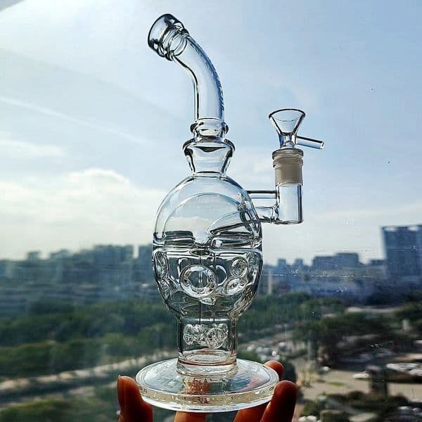 10.2inchs Feb Egg Glass bong Recycler glass Water Pipes Bubbler Hookahs Smoking Accessory Oil Water Bongs With 14mm