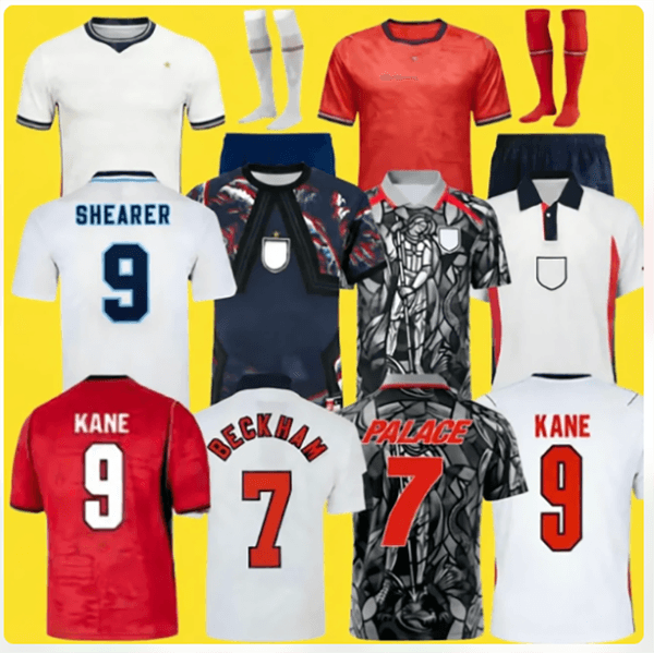 2026 New 26 27 ENGLAND Football BELLINGHAM KANE Soccer Jersey RICE SAKA outdoor FODEN RASHFORD UK GASCOIGNE SOUTHGATE Retro Football Shirt Euro SHEARER OWEN Wor