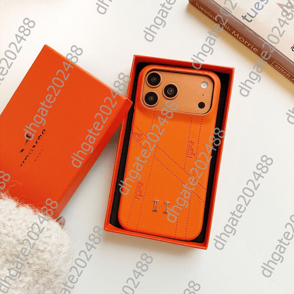 Carriage luxury Designer Lychee Leather Phone Case for iPhone 17 Pro Max 16 13promax Ultra Thin Luxury Horse Print Back Shell iPhone16 15pro 14pro Coque Cover