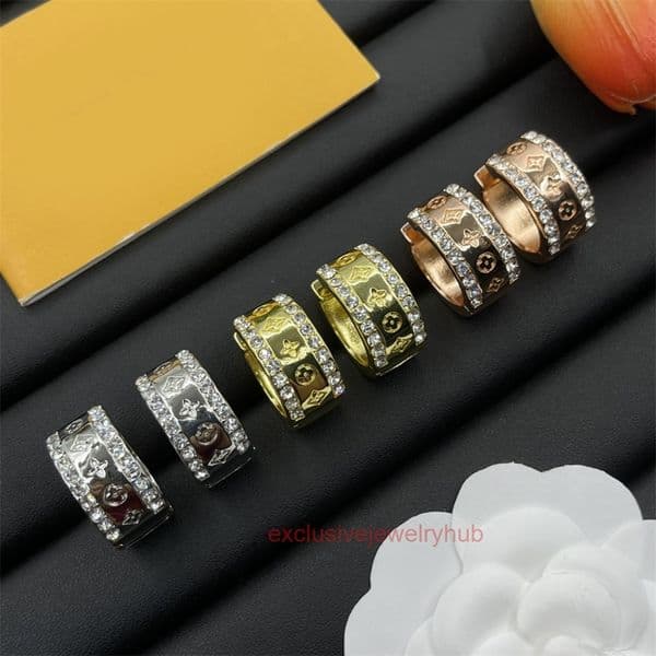 Louise lousi lvness lvs earring Designer Earrings Luxury Crystal Hoop Gold Silver Plated Stud Circle Dangle For Women Men Fashion Diamond Jewelry Christmas Gift
