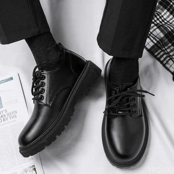 Spring Autumn Mens Business Dress Shoes Black Casual Simple Comfortable Anti slip Wear resistant Round Head 260422