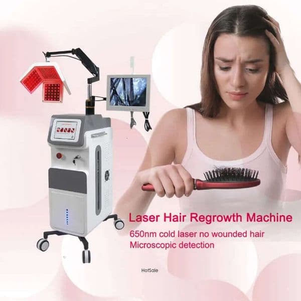 Ace Newest Diode Laser Hair Growth Machine 650Nm Hair Regrowth Scalp Treatment Detection System Hair Loss Treatment Salon Device