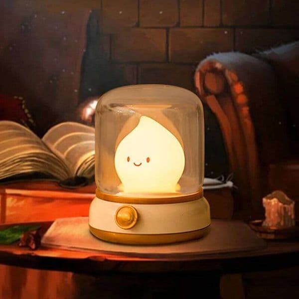Candle Cute Flame Lamp Desktop LED Decorative USB Rechargeable Night Light Bedroom Creative Children's Gift