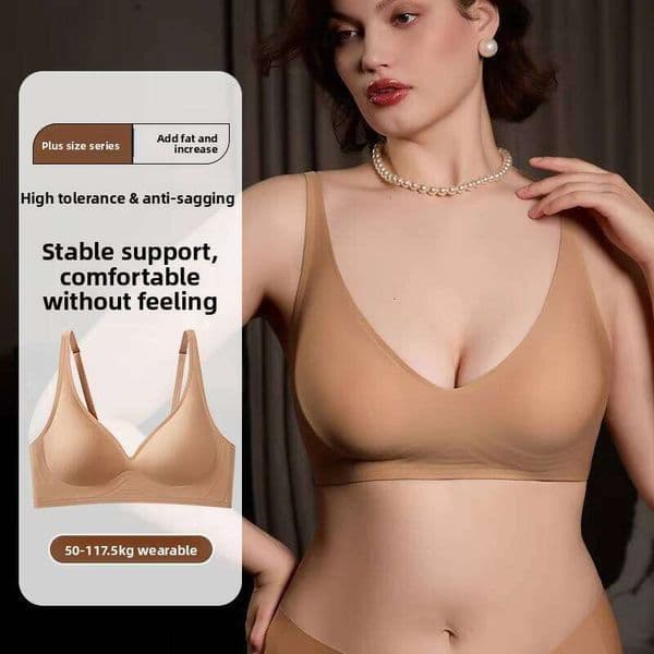 Factory Direct Plus Size Underwear Chubby Girls US Large Boobs S-6Xl Invisible Powder-Colored Push-Up Jelly Women Intimates
