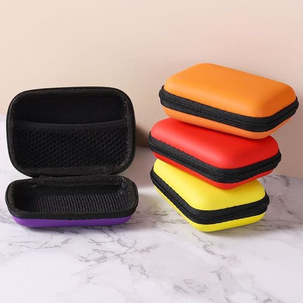 tax free EVA Zipper Earphones Earbuds Hard Cases Box Carrying Storage Bags Pouch Portable PU Cover Holder For Card USB Cable Stereo Bluetooth Headset