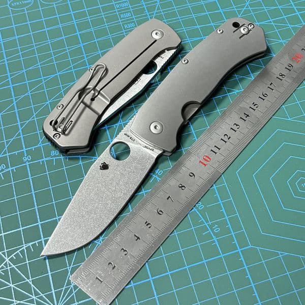 C186 Pocket Folding Knife Real Blade Titanium Alloy Handle Ceramic Bearing Camping Outdoor EDC Utility Knife thumbnail 2