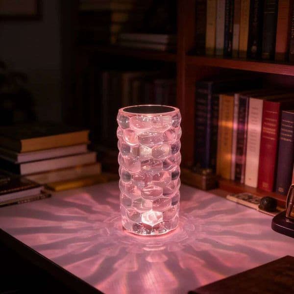 1PC Flower Projection Crystal Lamp 16 Color Changing | USB Powered Ambient Light for Bedroom & Living Room