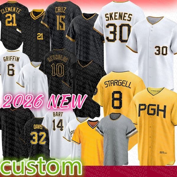 Paul Skenes Willie Stargell Baseball Jerseys Roberto Clemente Oneil Cruz Henry Davis Konnor Griffin Bryan Reynolds Joey Bart Mitch Keller Spencer Horwitz