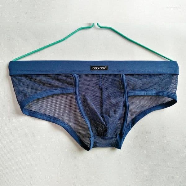 Underpants Transparent Sexy Tight-Fitting Body-Shaping Low-Waist U-Shaped Pouch Men's Underwear Mesh Breathable Briefs For Men