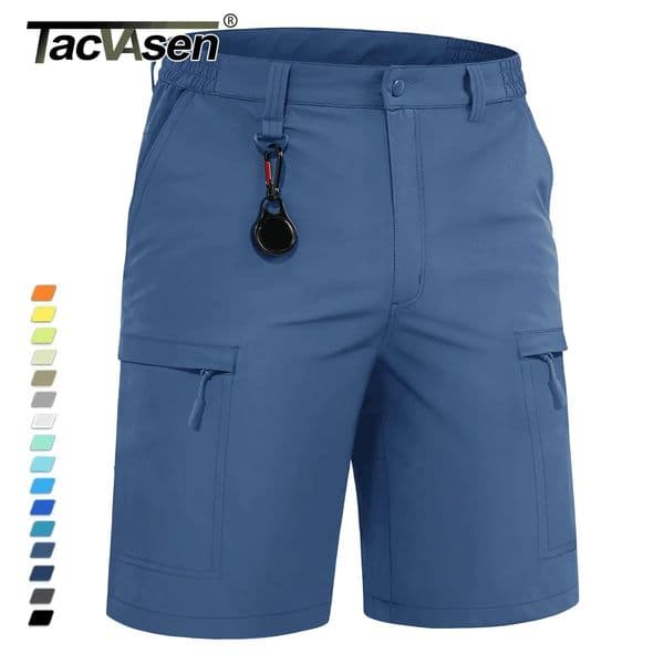 TACVASEN Summer Moisture Wicking Casual Shorts Mens Cargo Work Shorts Running Jogging Sports Bottoms Nylon Rip-Stop Short Pants 260421