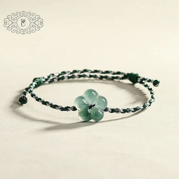 Lucky peach Blossom Jade Bracelet Icy BlueGreen Carved Flower for Eternal Beauty Meaningful Gift of Real Elegance 260422